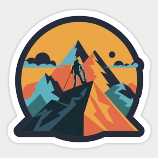 A stylized mountain landscape Sticker